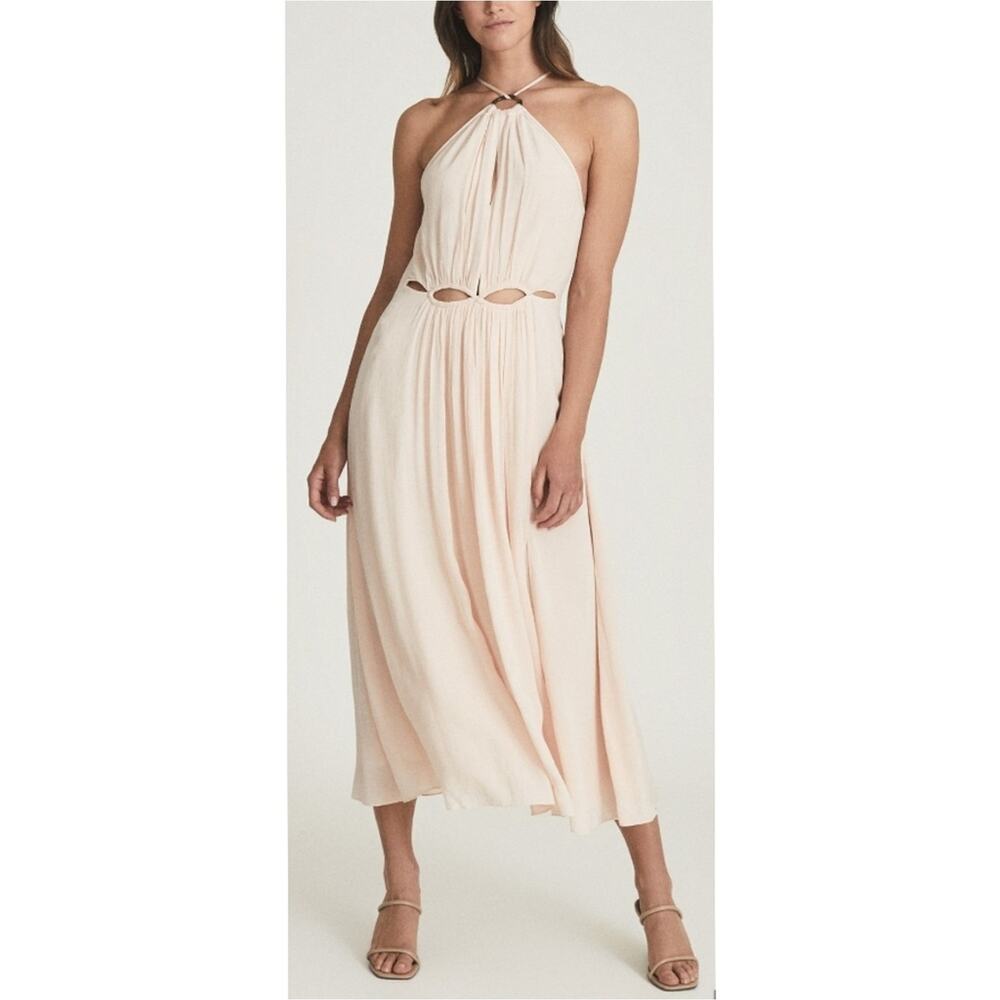 NWTG Reiss Matra Cream Halter Midi Dress Size 10